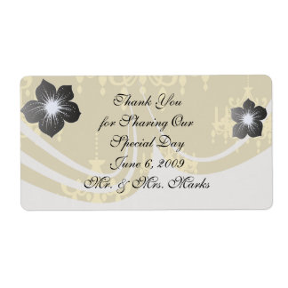 Étiquette motif damassé du lustre d'or