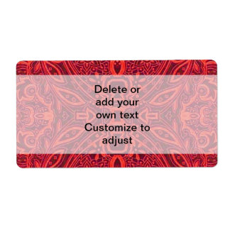 Étiquette Motif damassé rouge