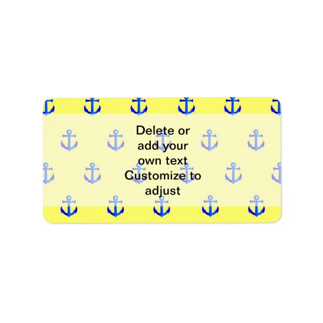 Étiquette Motif d'ancre jaune (Devant)