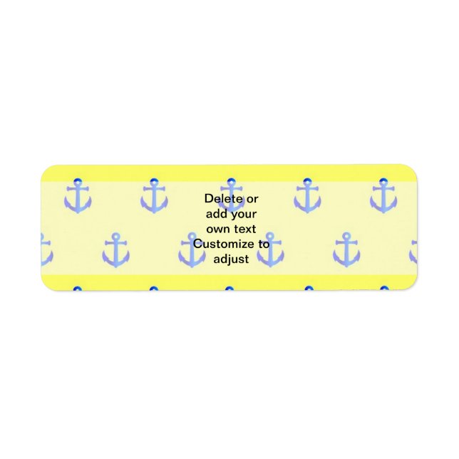 Étiquette Motif d'ancre jaune (Devant)