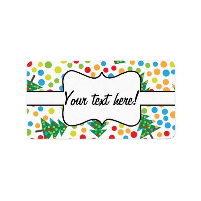 Étiquette Motif d'arbres de Noël (Devant)