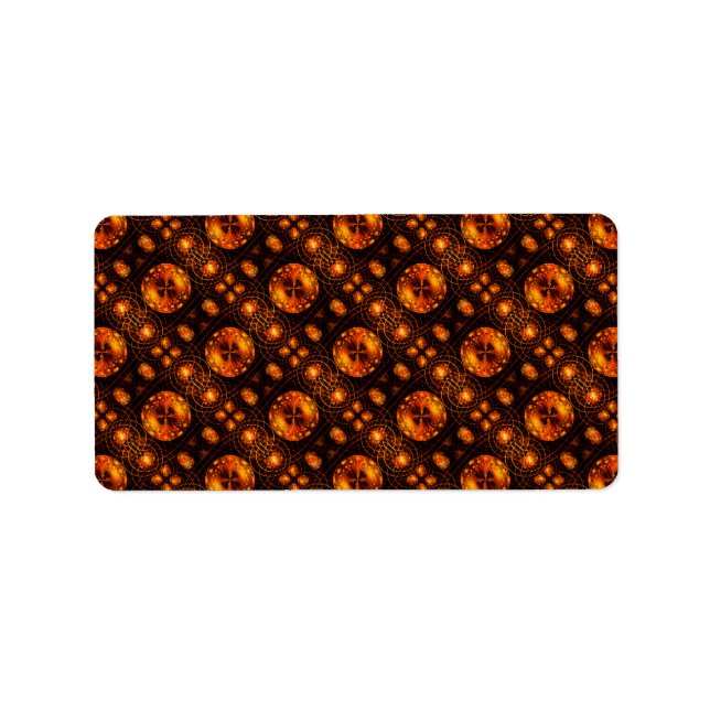 Étiquette Motif d'art abstrait élégant boho moderne or #507 (Devant)