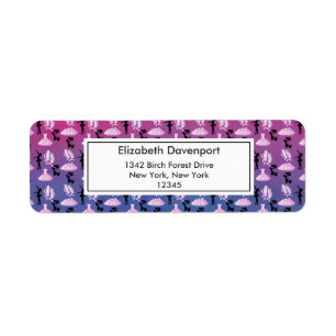 Étiquette Motif de ballet sur dégradé rose et bleu