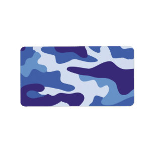 Étiquette Motif de camouflage bleu