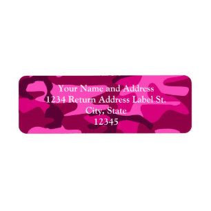 Étiquette Motif de Camouflage Camo Fuchsia rose chaud