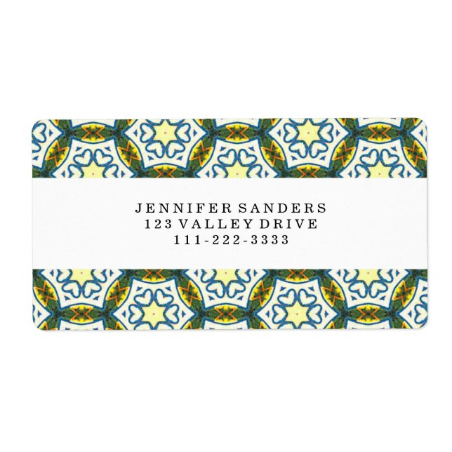 ÉTIQUETTE MOTIF DE CERCLE ART DECO (Devant)