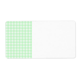 Étiquette Motif de contrôle de guingan. Vert clair et blanc