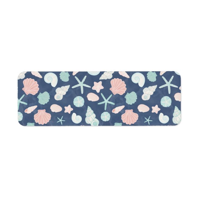 Étiquette motif de coquillages (Devant)