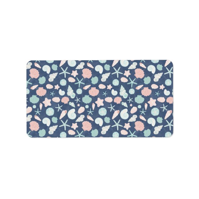 Étiquette motif de coquillages (Devant)