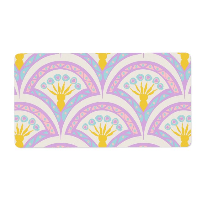 Étiquette Motif de coquille de couleur pastel (Devant)