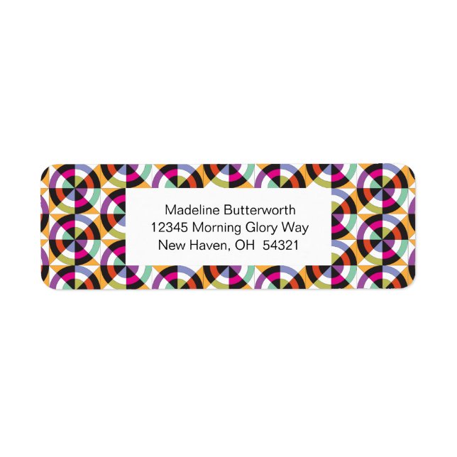 Étiquette Motif de courtepointe des cercles de rotation mode (Devant)