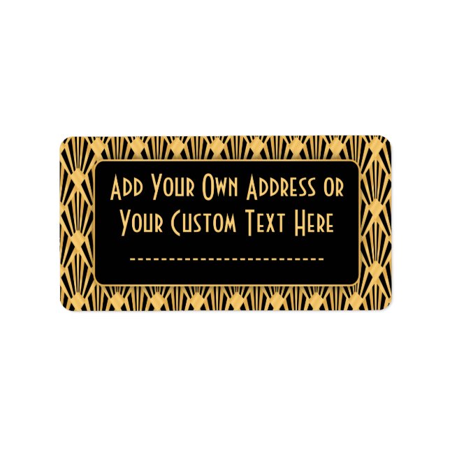 Étiquette motif de diamants géométriques Art déco des années (Devant)