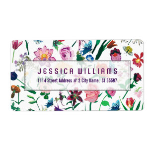 Étiquette Motif de fleurs colorées assorties