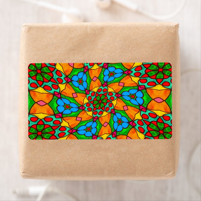 Étiquette Motif de fleurs esthétiques (En situation)