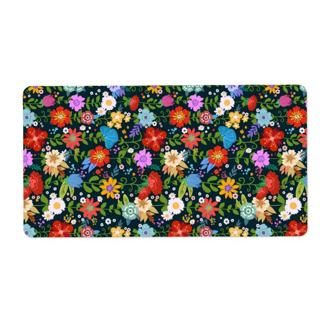 Étiquette Motif de fleurs sans soudure Ditsy-13554 (Devant)