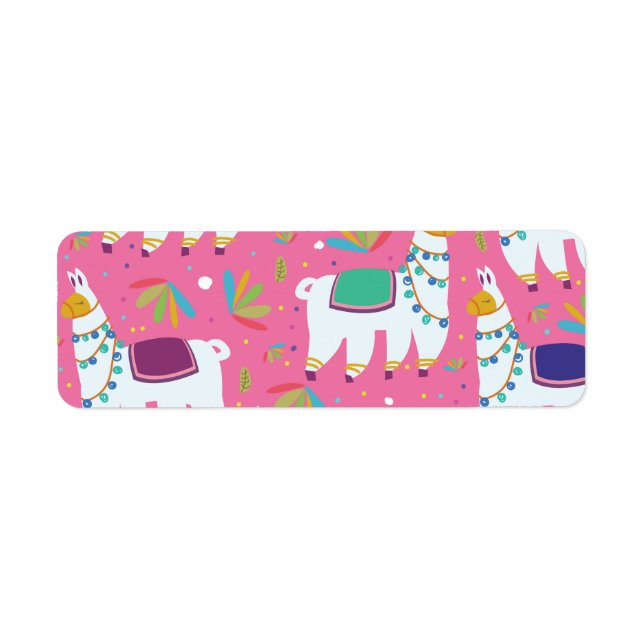 Étiquette Motif de lama mignon (Devant)