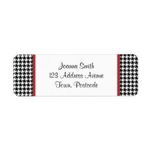Étiquette Motif de pied-de-poule - noir et blanc