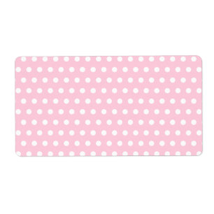 Étiquette Motif de point rose et blanc de polka. Tacheté
