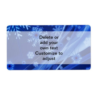 Étiquette Motif de snowflake numérique bleu