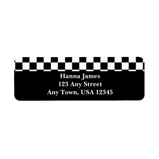 Étiquette Motif de tableau de bord noir blanc personnalisé (Devant)