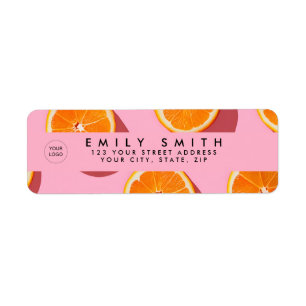 Étiquette Motif de tranche orange personnalisé