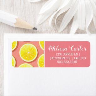 Étiquette Motif de tranches de citron d'été