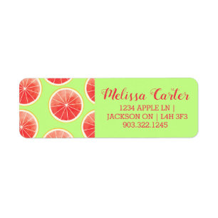 Étiquette Motif de tranches de pamplemousse rose