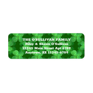 Étiquette Motif de trèfle Lucky Green Botanical irlandais