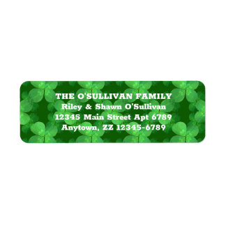 Étiquette Motif de trèfle Lucky Green Botanical irlandais