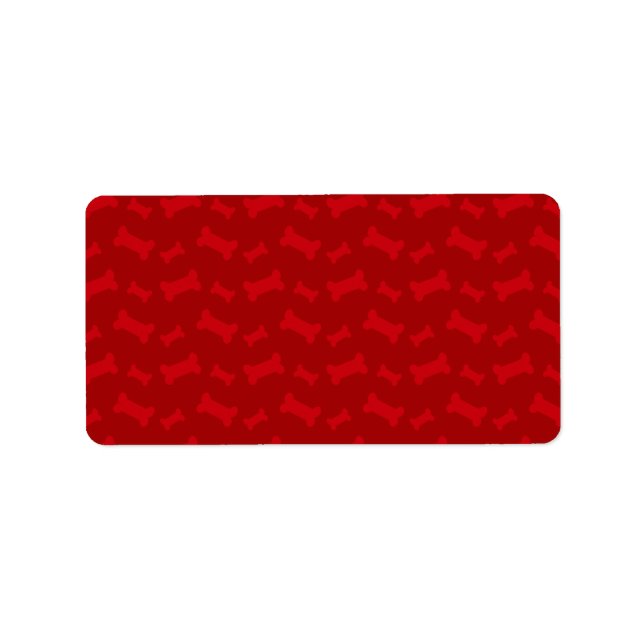 Étiquette Motif des os de chien rouge mou (Devant)