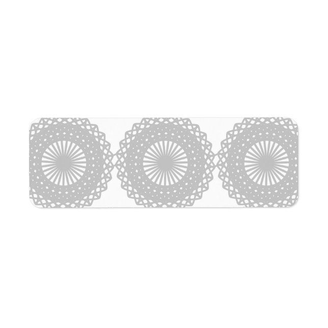 Étiquette Motif design dentelle gris. (Devant)