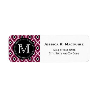 Étiquette Motif diamant rose Ikat monogramme