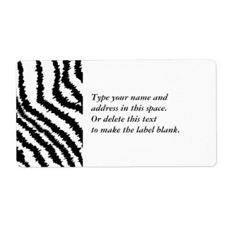 Étiquette Motif d'impression Black Zebra.