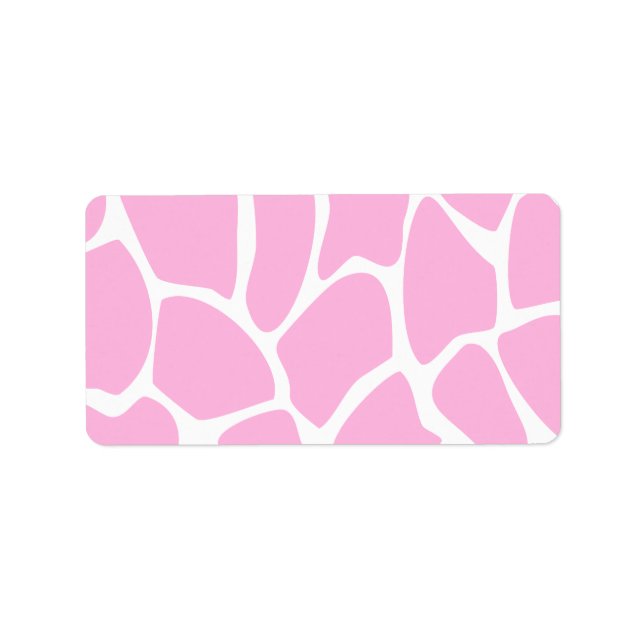 Étiquette Motif d'impression de girafe en rose de bonbons. (Devant)