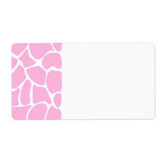 Étiquette Motif d'impression de girafe en rose de bonbons.
