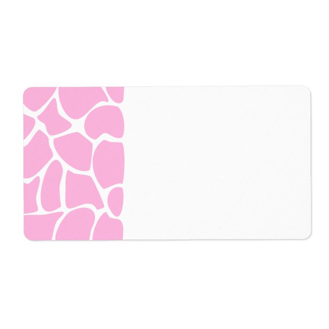 Étiquette Motif d'impression de girafe en rose de bonbons. (Devant)
