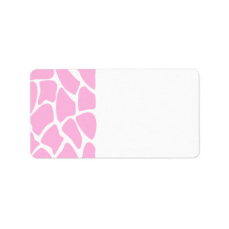 Étiquette Motif d'impression de girafe en rose de bonbons.