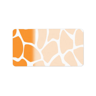 Étiquette Motif d'impression de girafe orange.