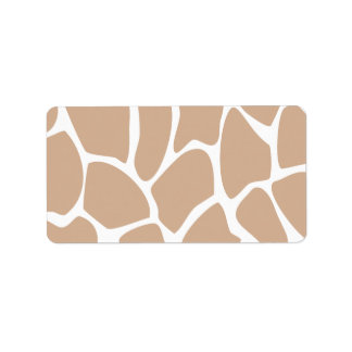 Étiquette Motif d'impression Giraffe en beige.