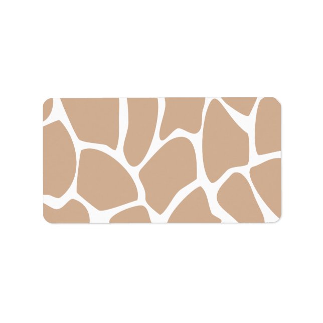 Étiquette Motif d'impression Giraffe en beige. (Devant)
