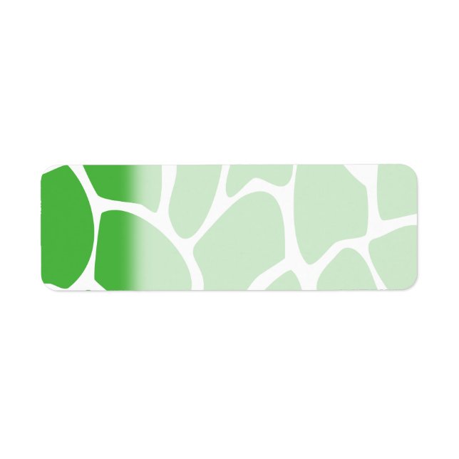 Étiquette Motif d'impression Giraffe en vert Jungle. (Devant)