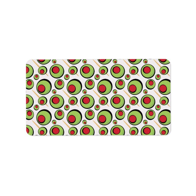 Étiquette motif d'olives vertes (Devant)