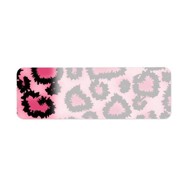 Étiquette Motif Empreinte de léopard rose et noir. (Devant)