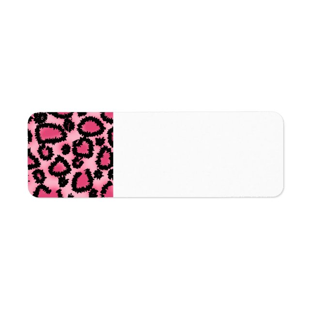 Étiquette Motif Empreinte de léopard rose et noir. (Devant)