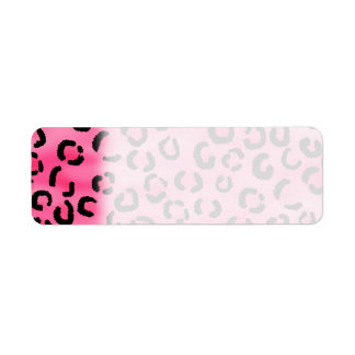 Étiquette Motif Empreinte de léopard rose vif.