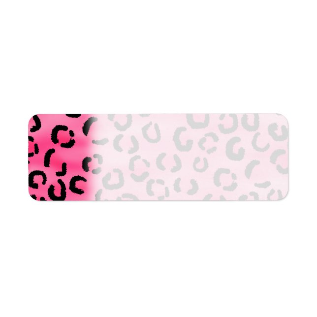 Étiquette Motif Empreinte de léopard rose vif. (Devant)