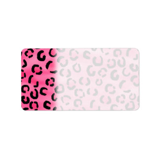 Étiquette Motif Empreinte de léopard rose vif.