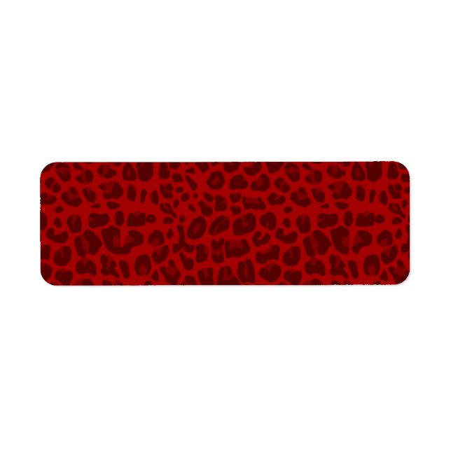 Étiquette Motif empreinte de léopard rouge (Devant)