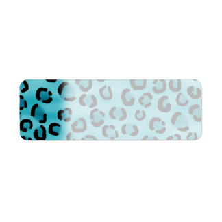 Étiquette Motif Empreinte de léopard turquoise.