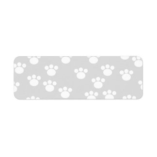 Étiquette Motif Empreinte de patte blanc et gris clair.